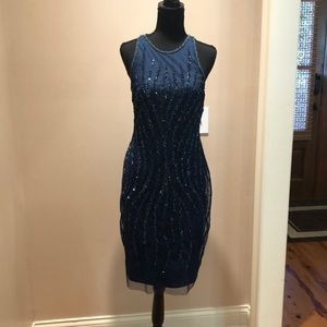 Adrianna Papell Navy sequin dress